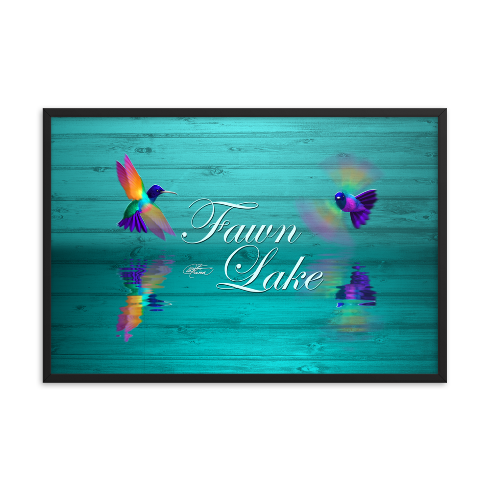 Framed Fawn Lake Hummingbirds Poster