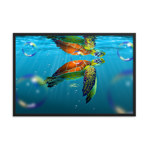 Framed Sea Turtle Poster