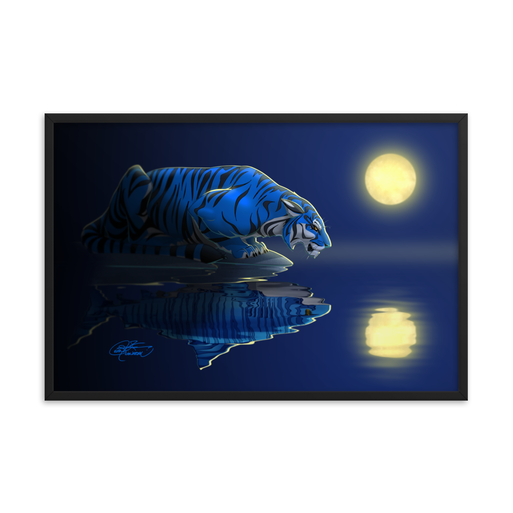 Framed Tiger/Shark Poster