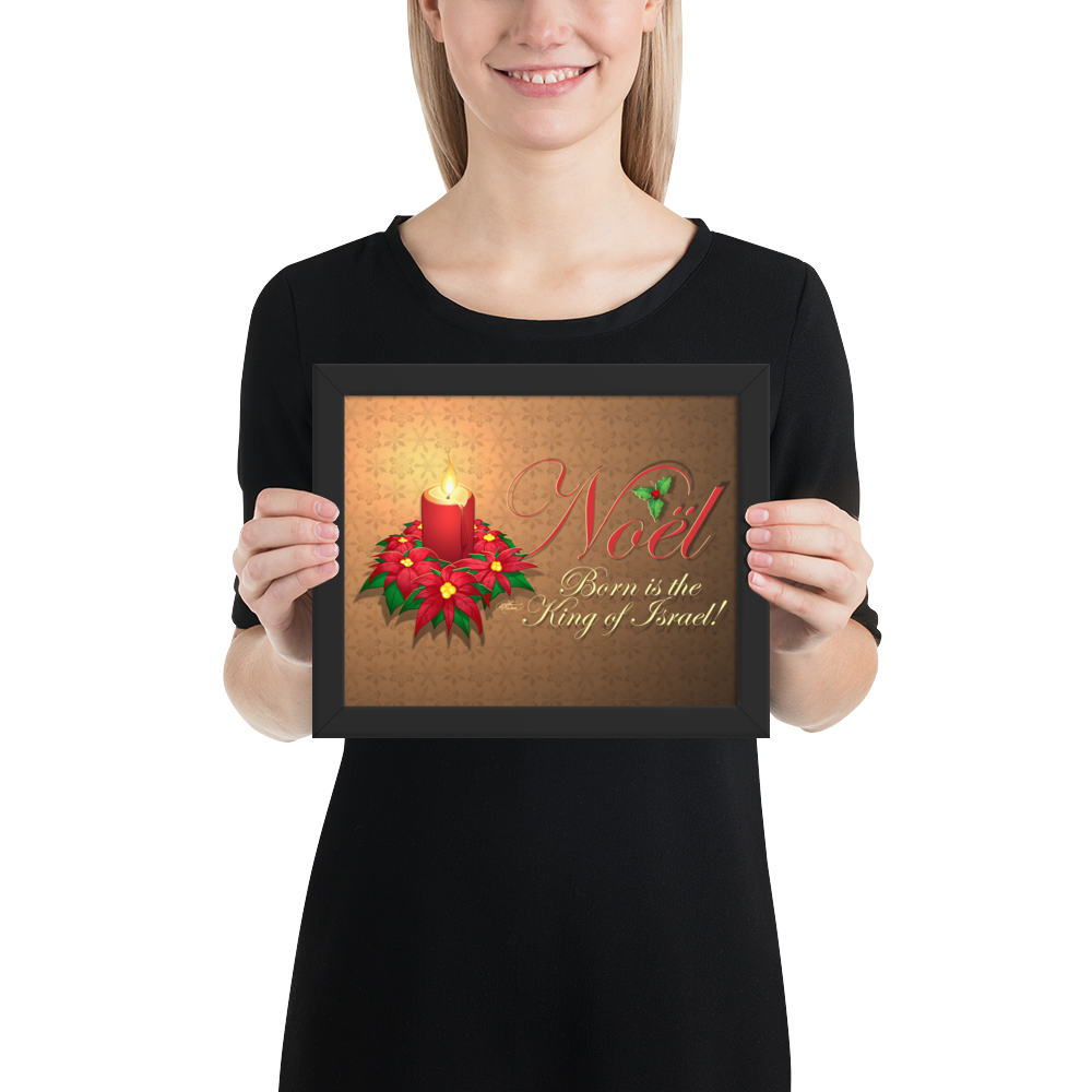Framed Noel Poinsettia Poster