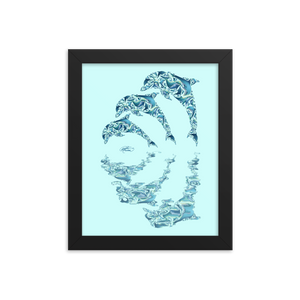 Framed Dolphin Collage Poster