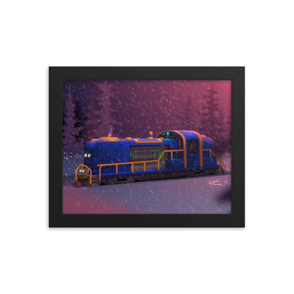 Framed Train Poster