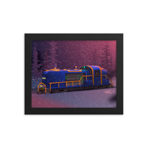 Framed Train Poster