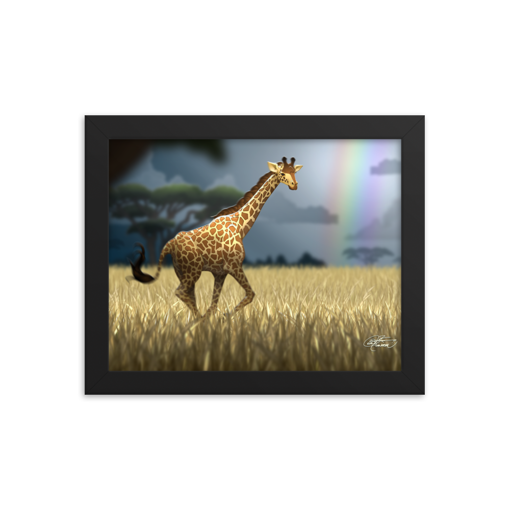 Framed Giraffe Poster