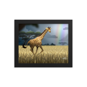Framed Giraffe Poster