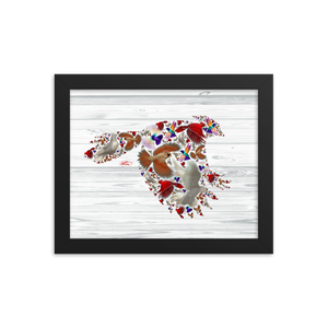 Framed Bird Collage Poster