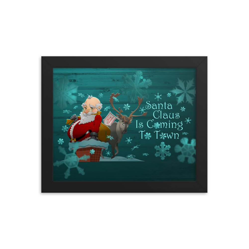 Framed Santa Christmas Poster