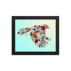 Framed Bird Collage Poster