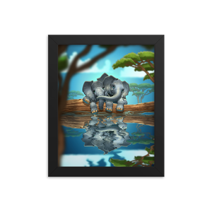 Framed Elephant Friends Poster