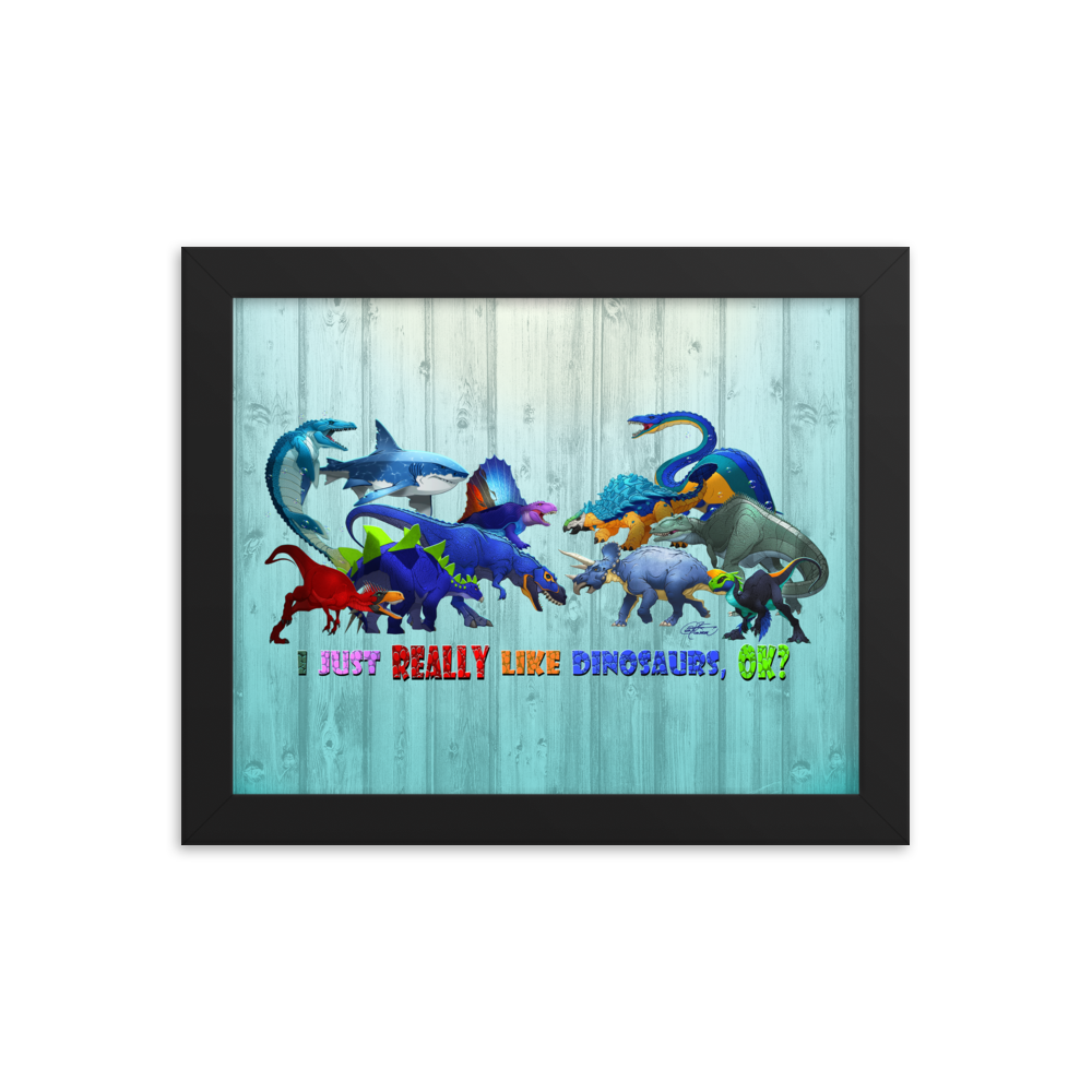 Framed Dinosaurs Poster