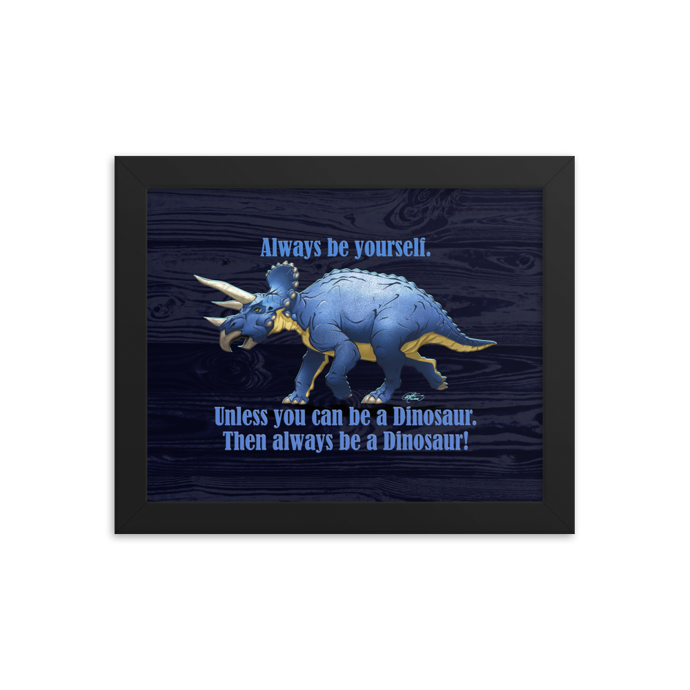 Framed Triceratops Poster