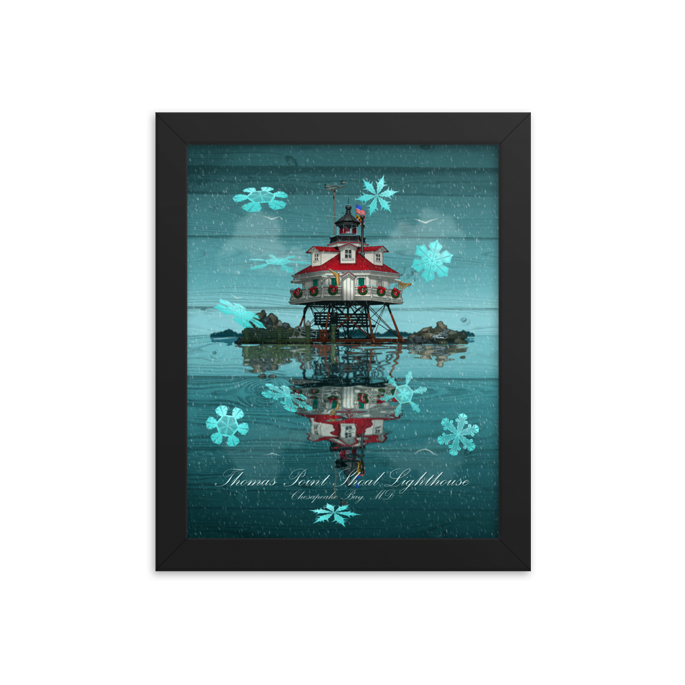 Framed Thomas Point Shoal Lighthouse Poster