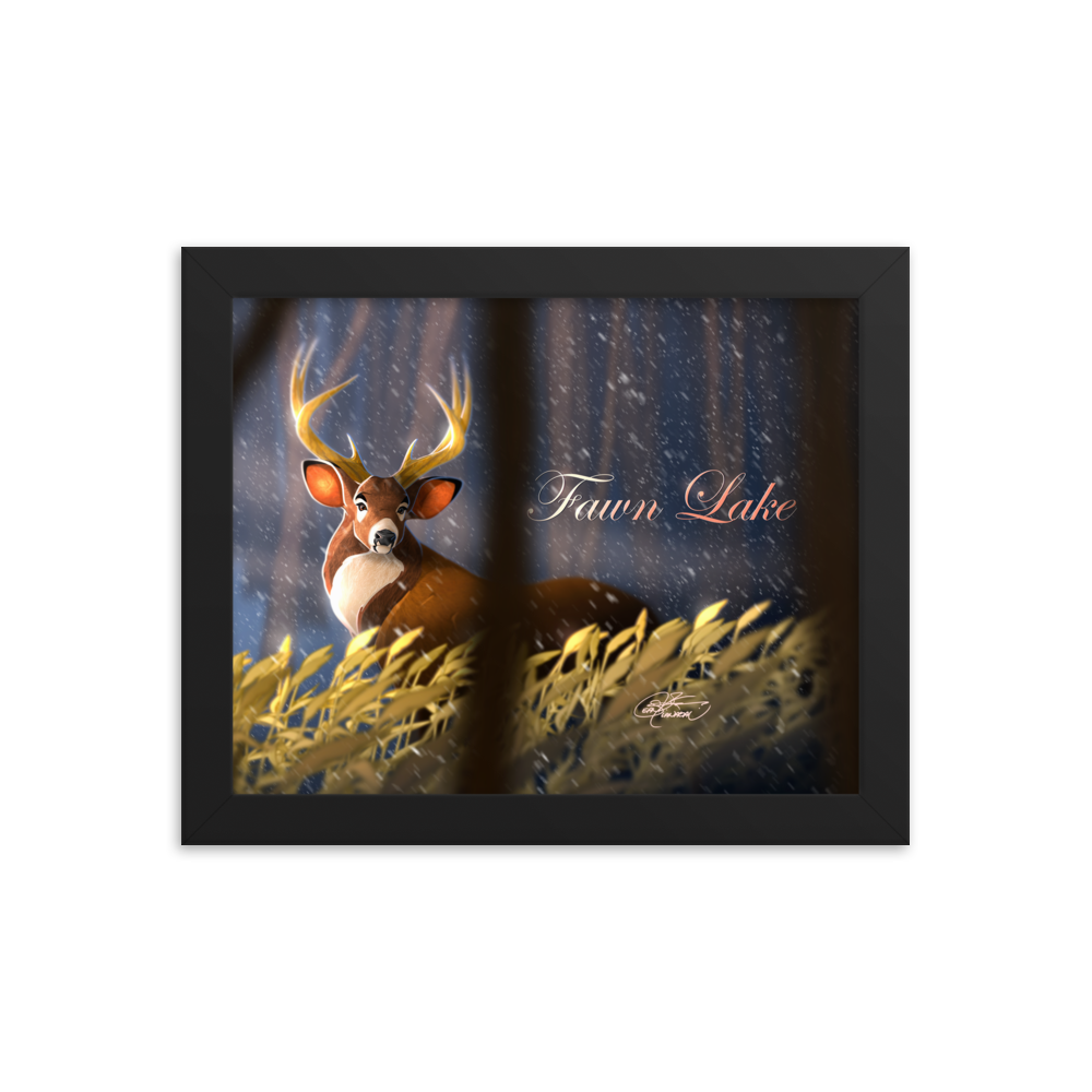 Framed Fawn Lake Poster