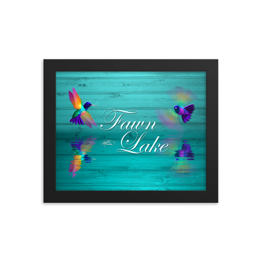 Framed Fawn Lake Hummingbirds Poster