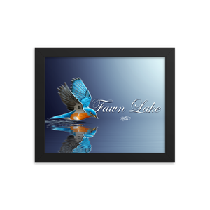 Framed Fawn Lake Bluebird Poster