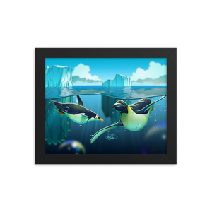 Framed Antarctic Penguins Poster
