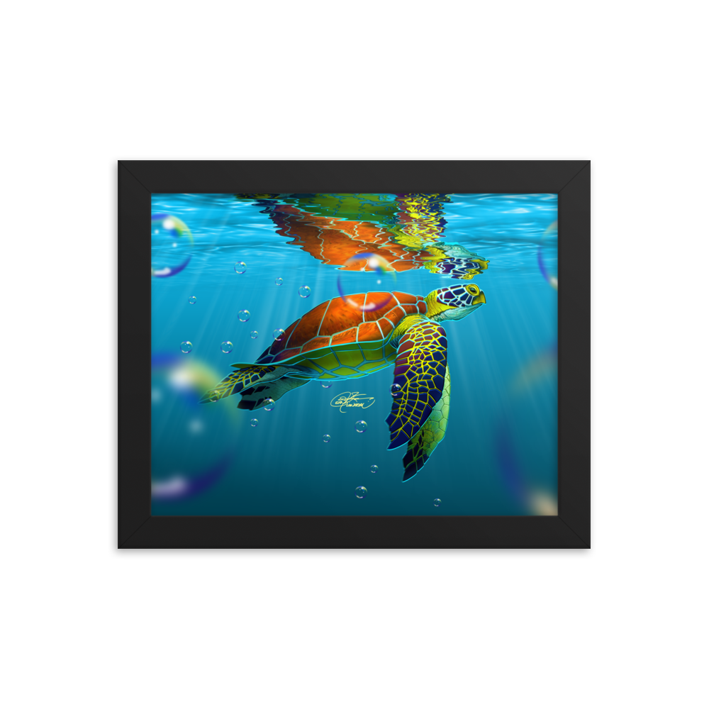 Framed Sea Turtle Poster