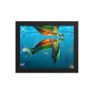 Framed Sea Turtle Poster
