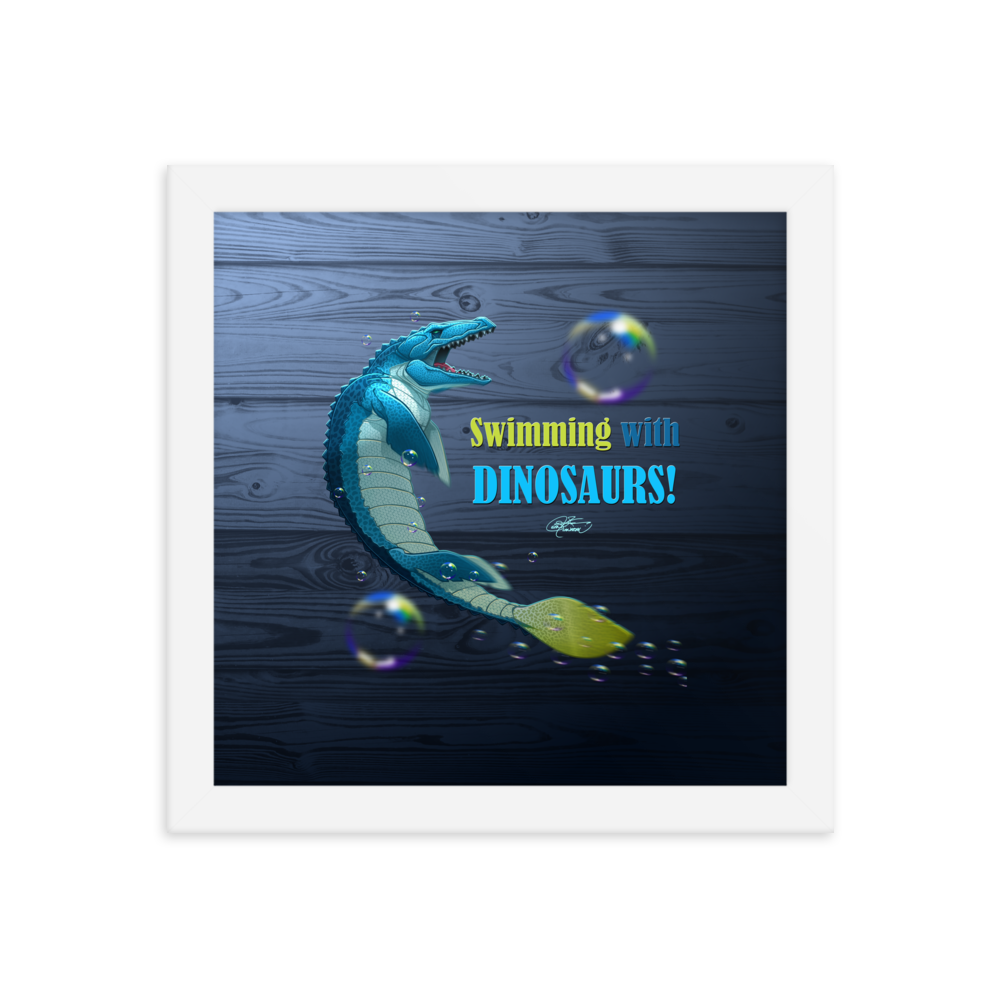 Framed Mosasaurus Poster