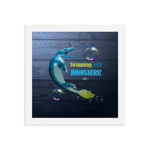 Framed Mosasaurus Poster