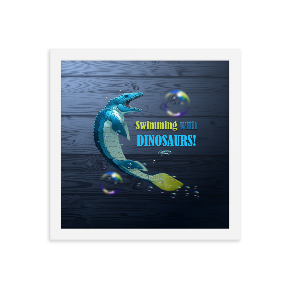Framed Mosasaurus Poster