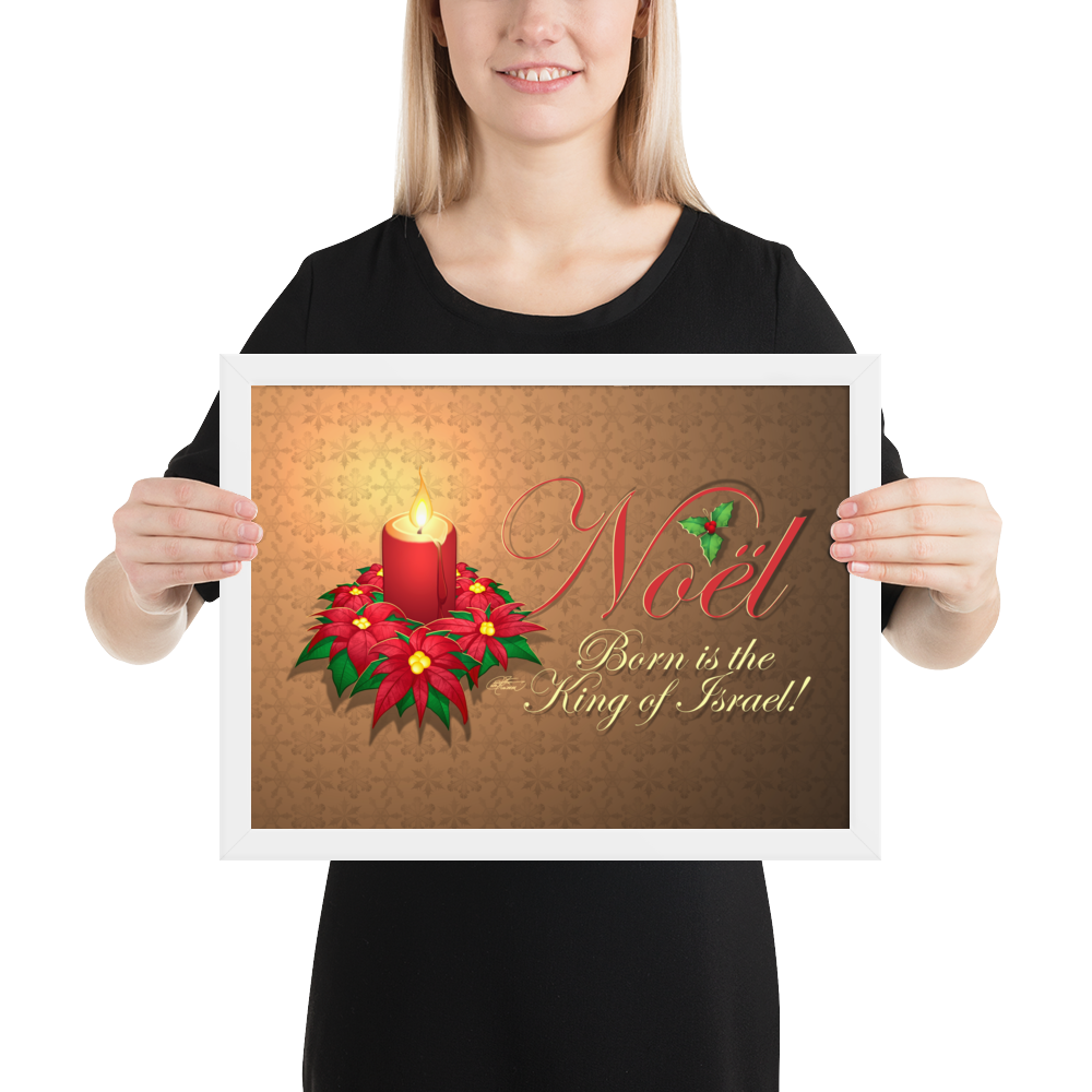 Framed Noel Poinsettia Poster
