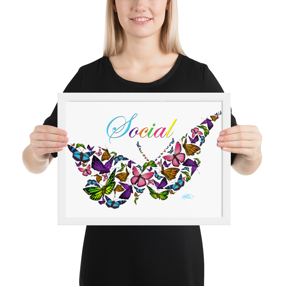 Framed Social Butterfly Poster