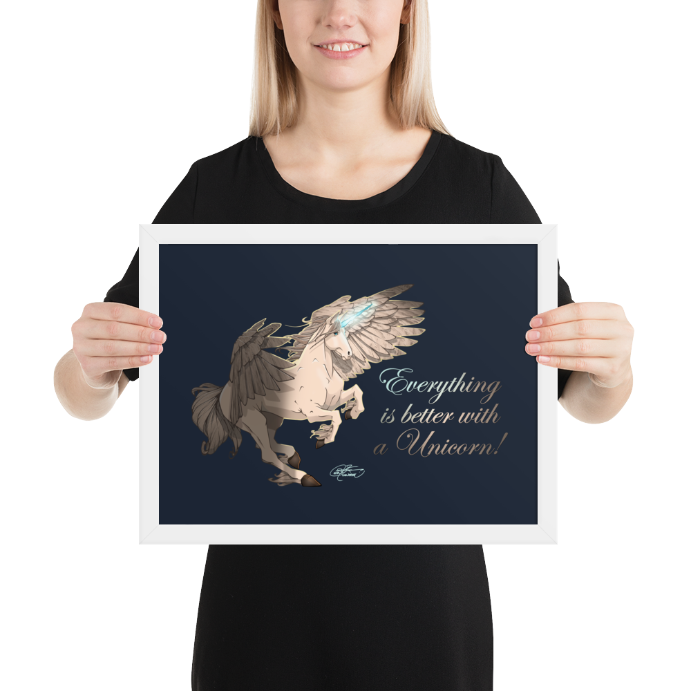 Framed Unicorn Pegasus Poster