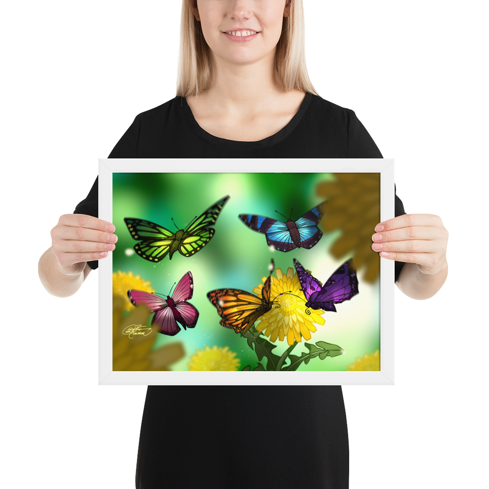 Framed Butterflies Poster