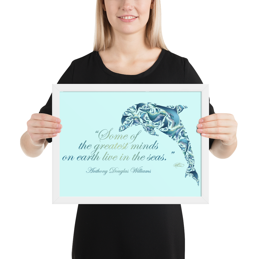 Framed Dolphin Collage Poster