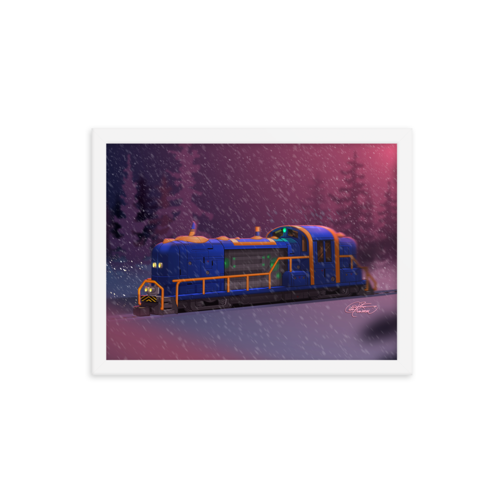 Framed Train Poster