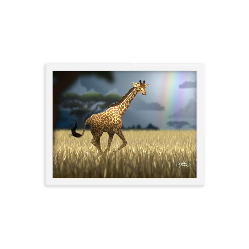 Framed Giraffe Poster