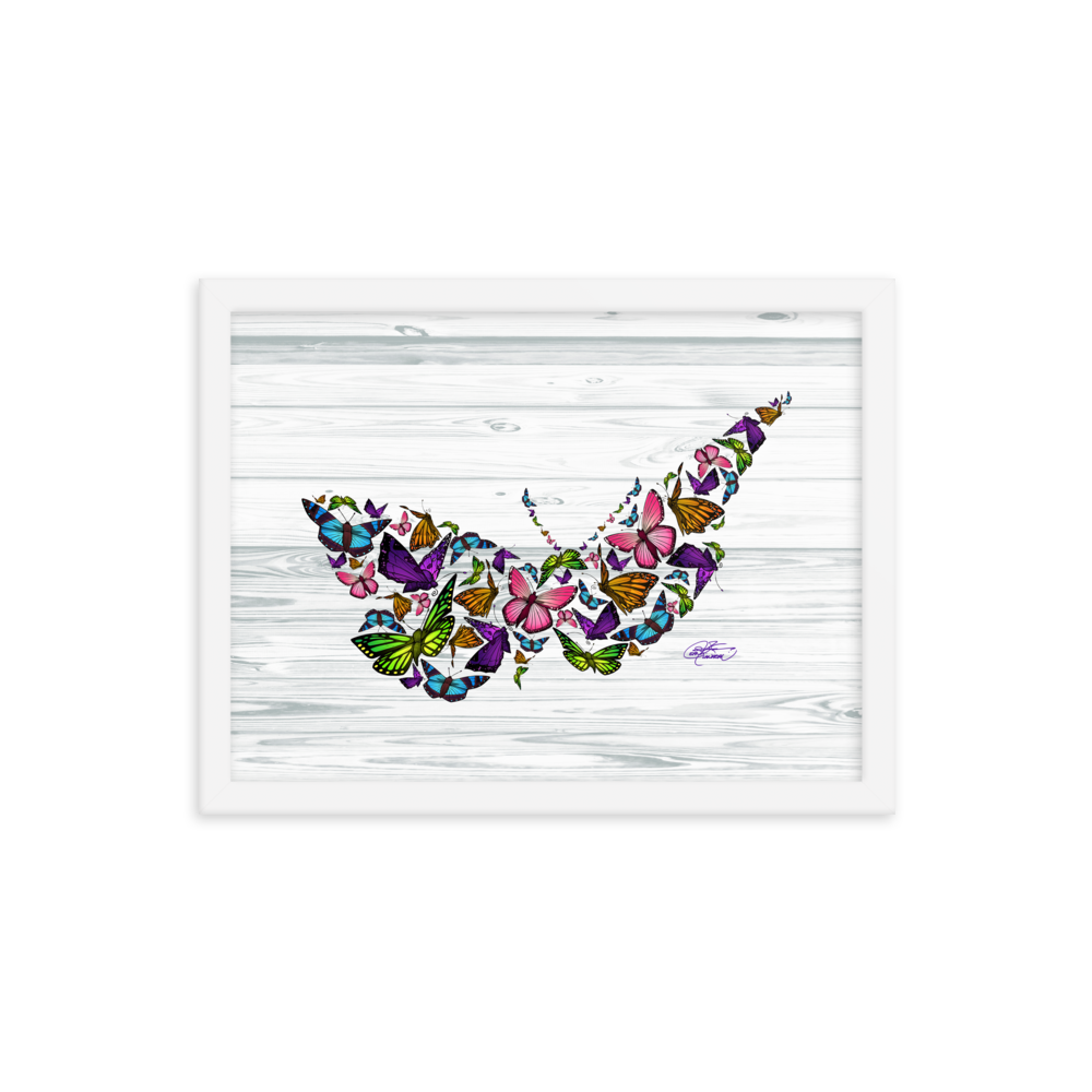 Framed Butterfly Collage Poster