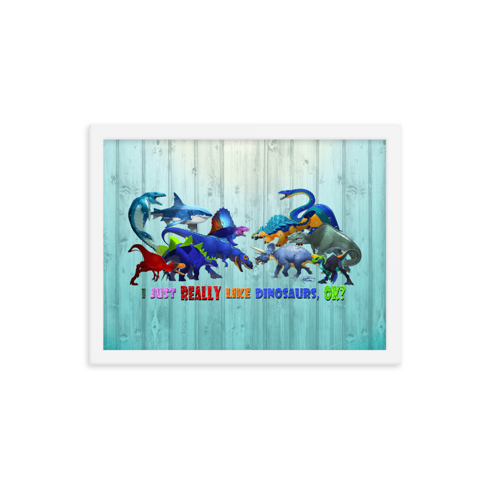 Framed Dinosaurs Poster