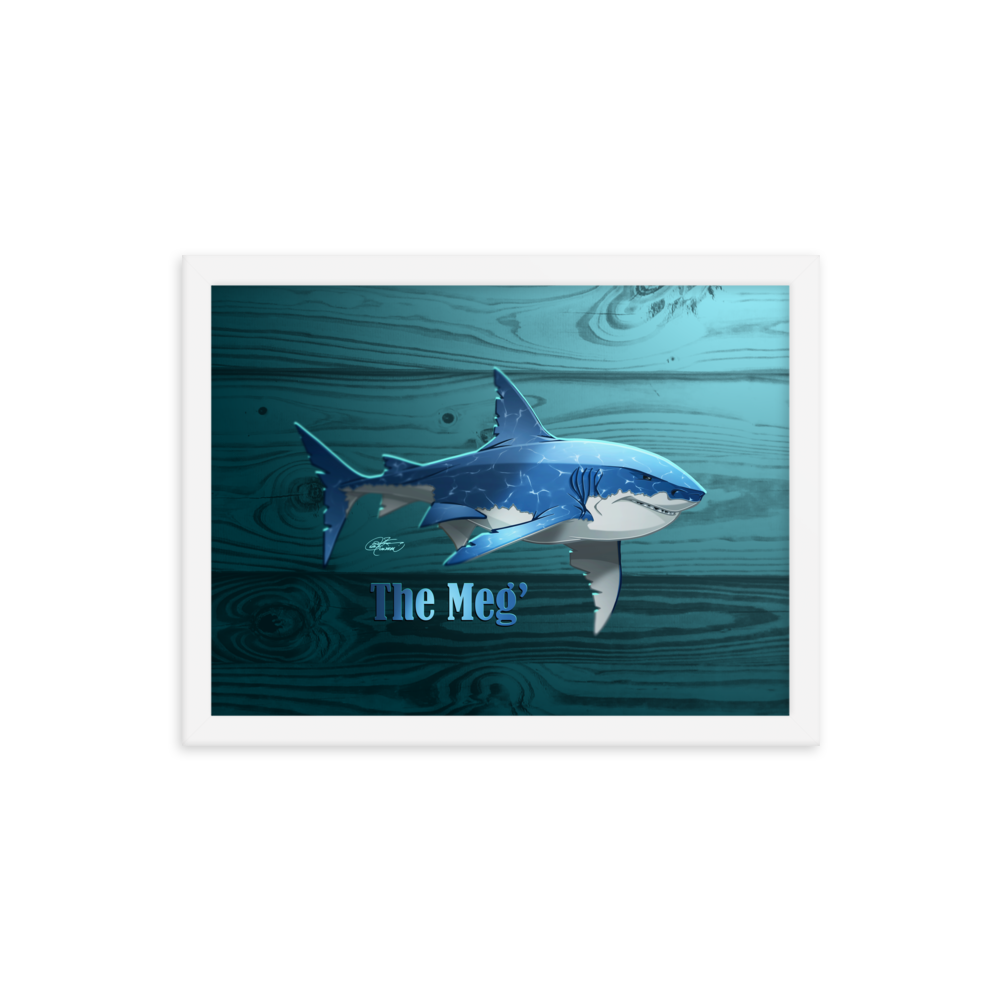 Framed Megalodon Poster