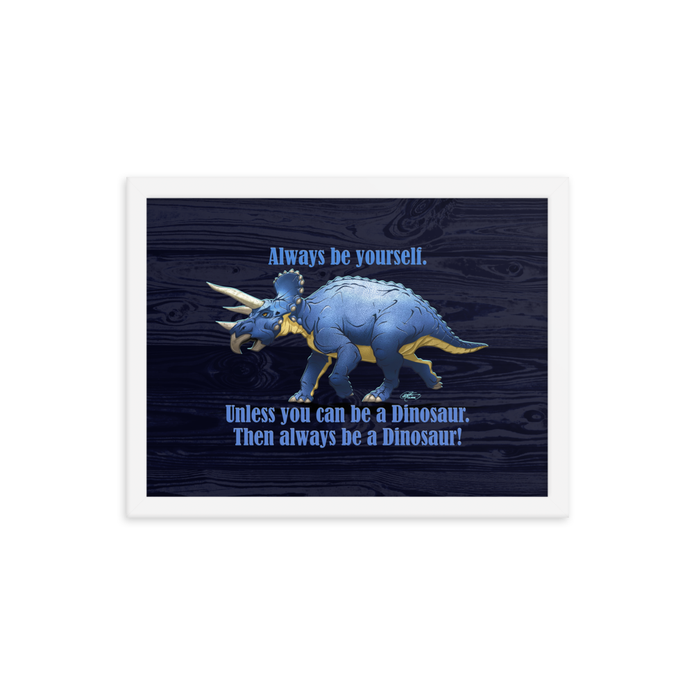 Framed Triceratops Poster