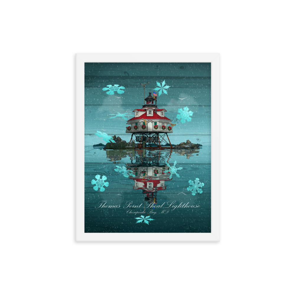 Framed Thomas Point Shoal Lighthouse Poster