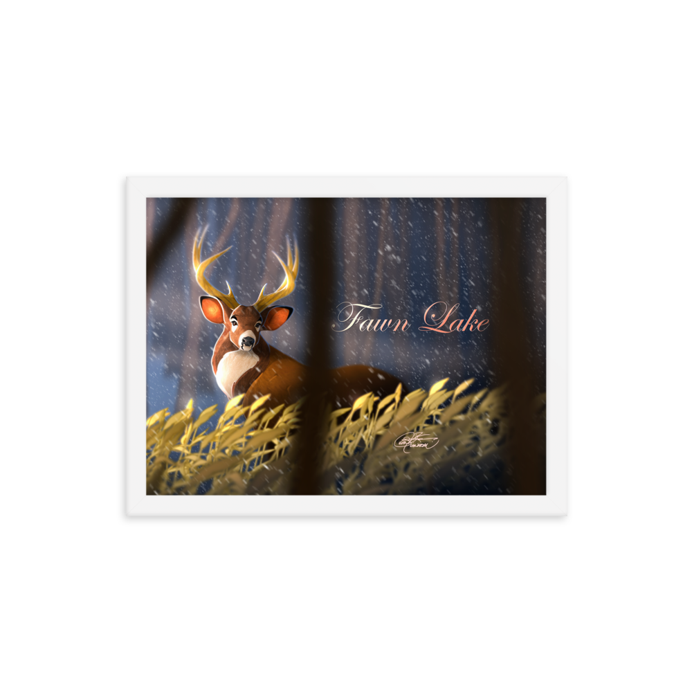 Framed Fawn Lake Poster