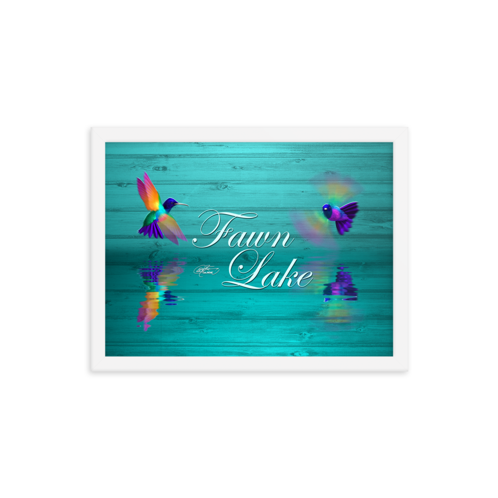 Framed Fawn Lake Hummingbirds Poster