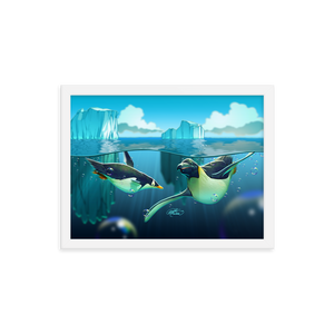 Framed Antarctic Penguins Poster