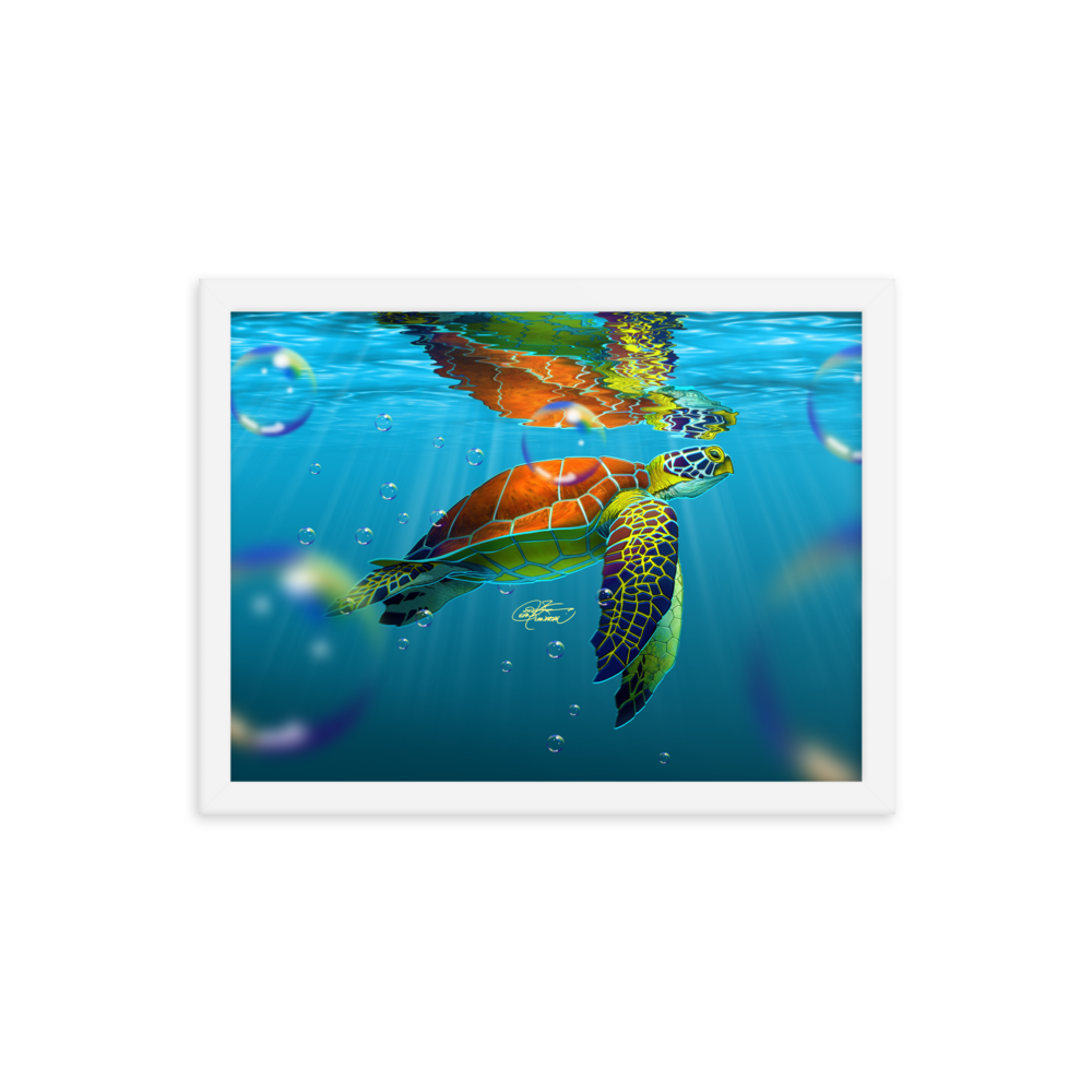 Framed Sea Turtle Poster