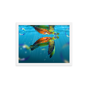 Framed Sea Turtle Poster