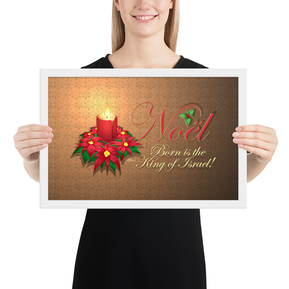 Framed Noel Poinsettia Poster