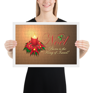 Framed Noel Poinsettia Poster