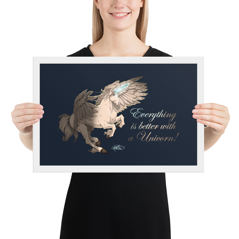 Framed Unicorn Pegasus Poster