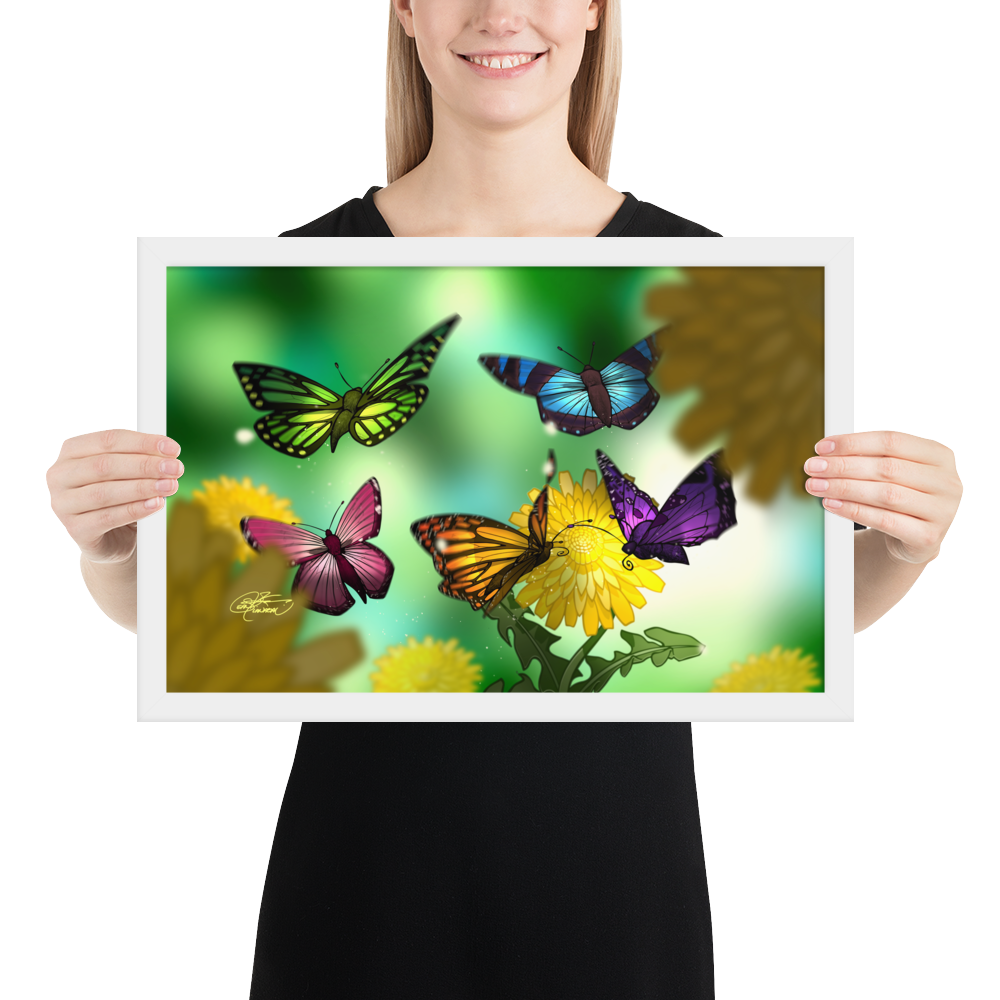 Framed Butterflies Poster