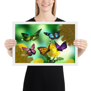 Framed Butterflies Poster
