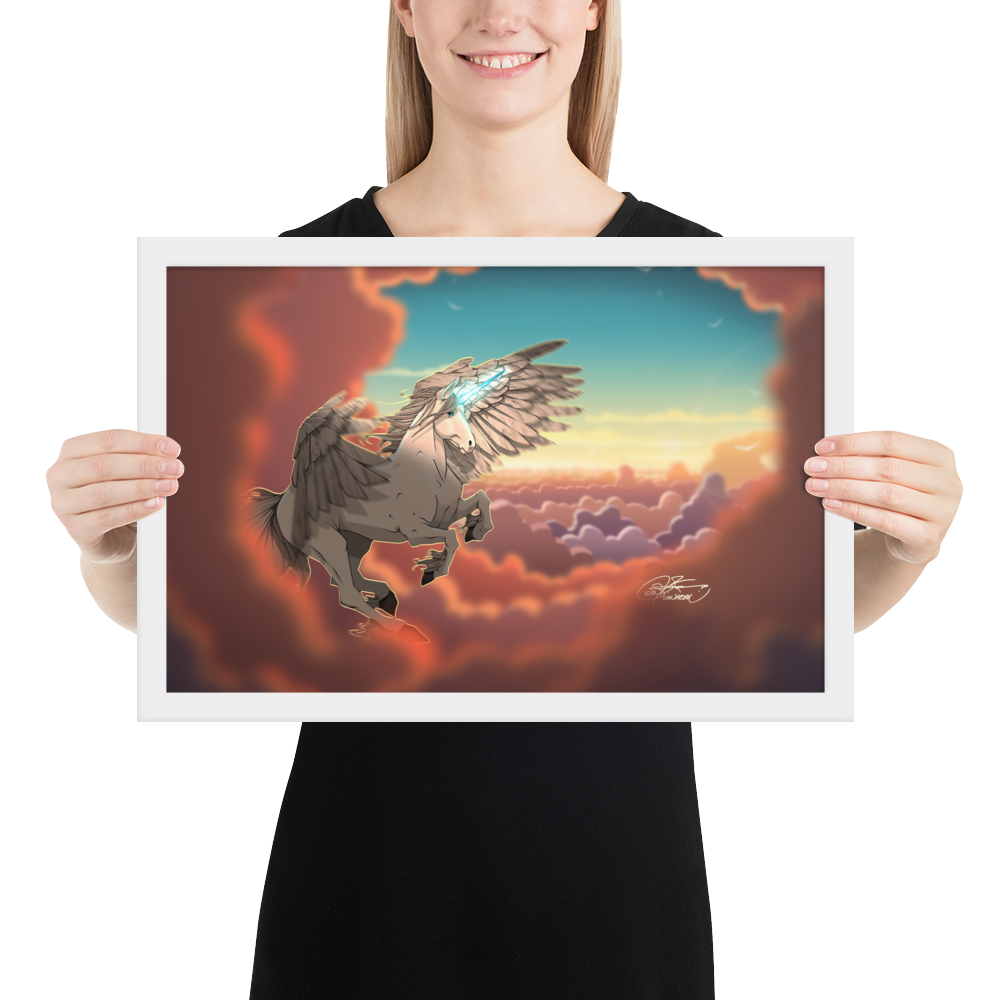 Framed Pegasus Unicorn Poster