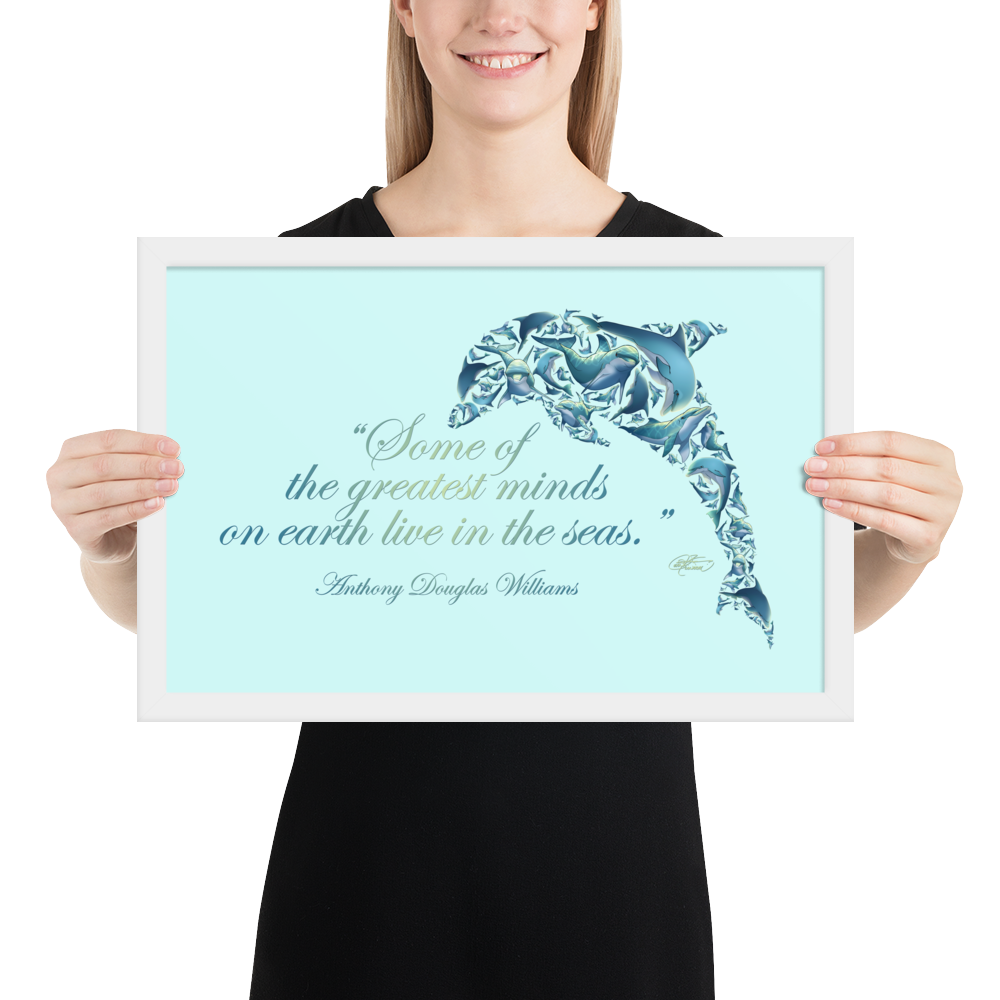 Framed Dolphin Collage Poster
