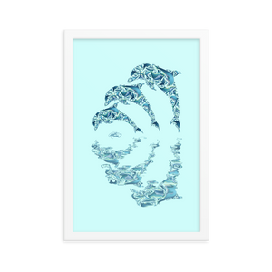 Framed Dolphin Collage Poster